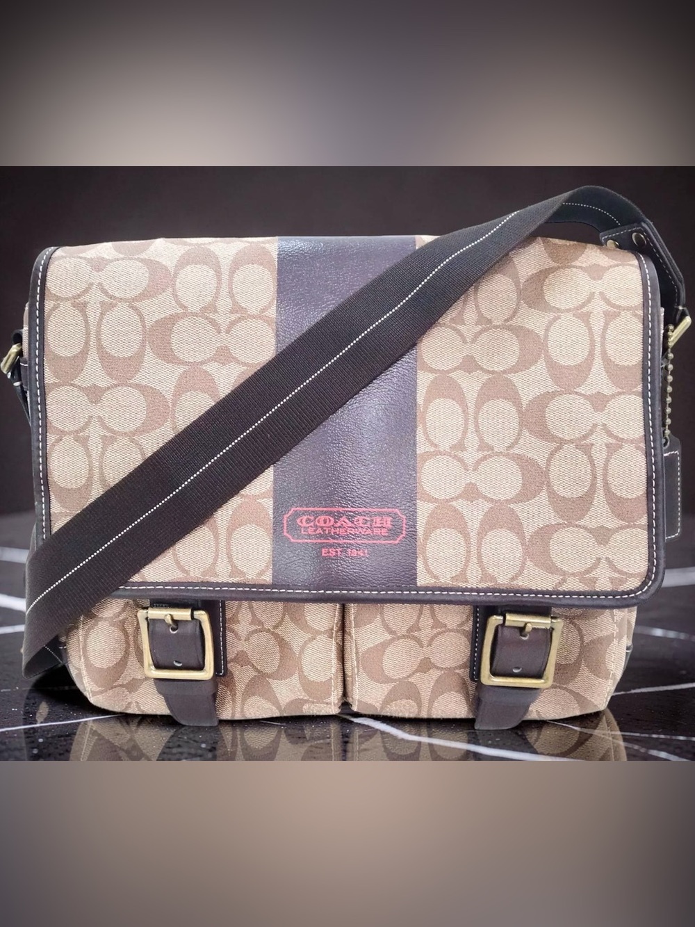COACH 2010 Heritage Stripe Signature Large Crossbody/Shoulder Bag 😍🔥 - Picture 12 of 14